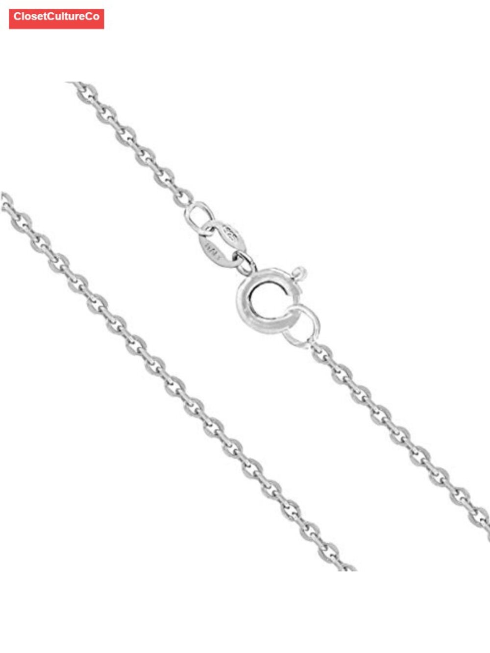 Sterling Silver Chain Necklace Women 1mm Cable Tarnish Resistant Non-Migrating